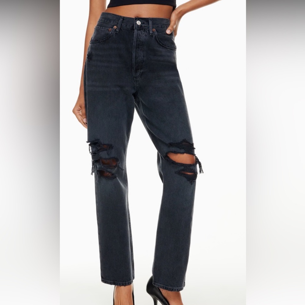 Agolde 90s distressed jeans dark wash